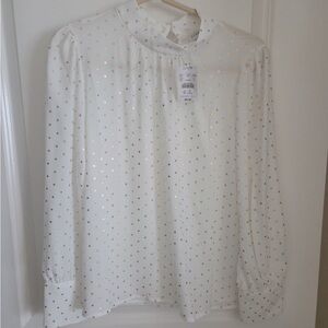 J.Crew top with gold Dots